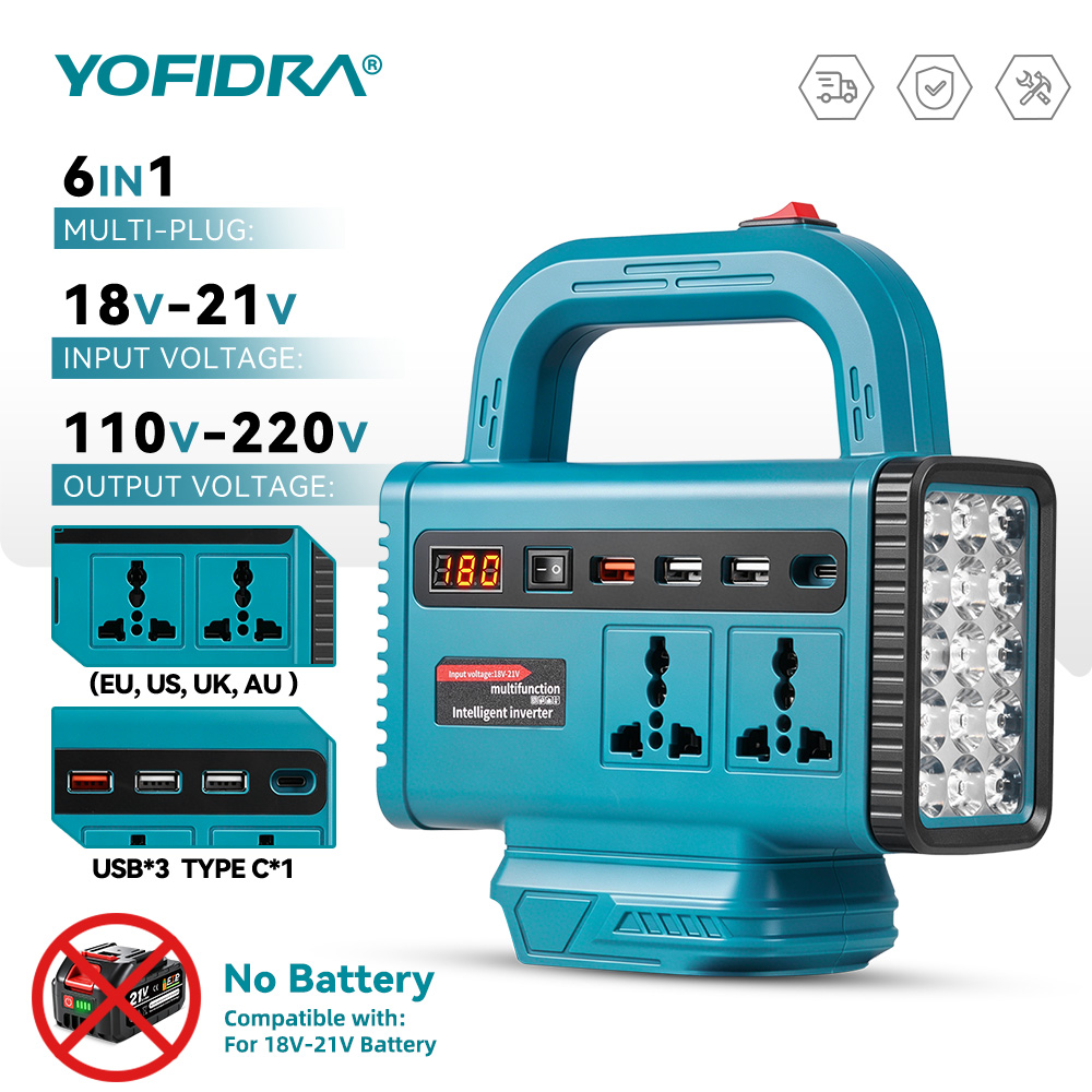 Outdoor Power Adapter Usb C - Inversor de energia portátil YOFIDRA 220V,