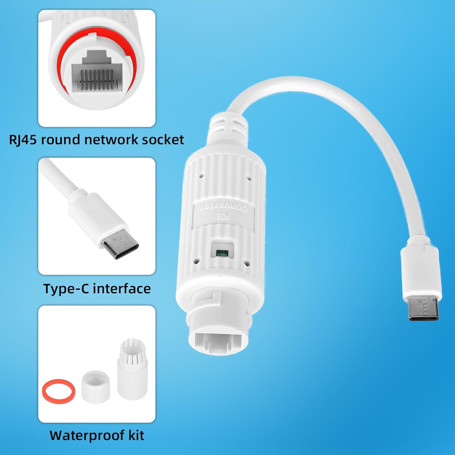 Outdoor Power Adapter Usb C - Conversor de Energia POE para USB-C,